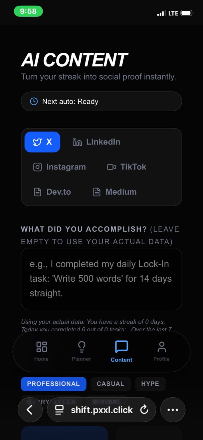 AI content output example